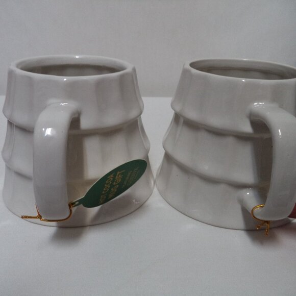 Godiva Christmas Tree mug cup Set 2 Stoneware by Modern Gourmet 20 oz NEW NWT - Picture 4 of 15